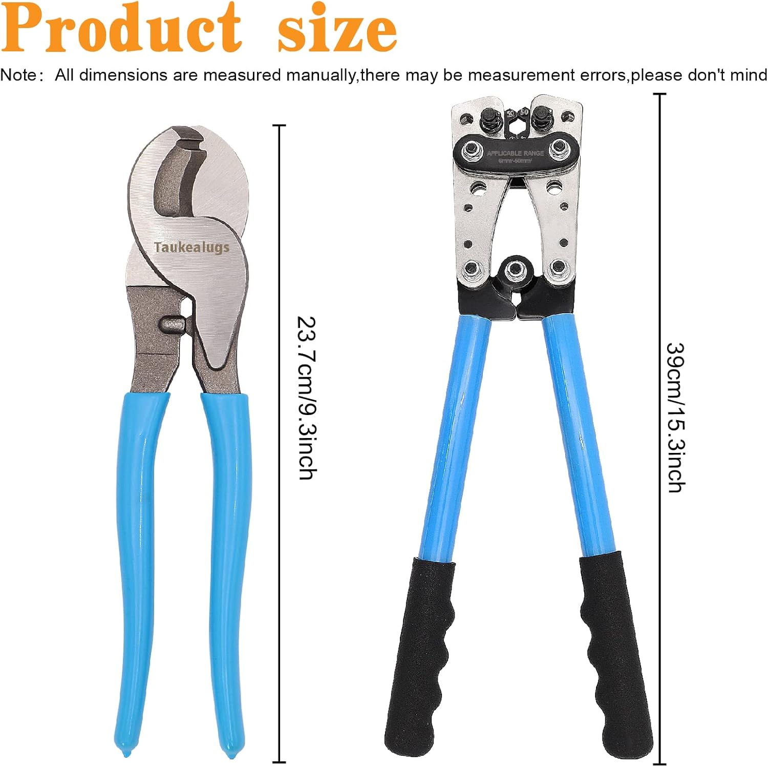 Battery Cable Wire Lug Crimping Tool for AWG 8,6,4,2,1,1/0 Terminals Crimper with Wire Shear Cutter