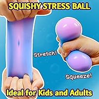 Vista 3 de Stretchy Dough Ball Squeeze Fidget Toy (1 Pack) Squishy Stress Balls for Kids and Adults, Funny and Soft Change Color Squeeze Ball, Squish Ball