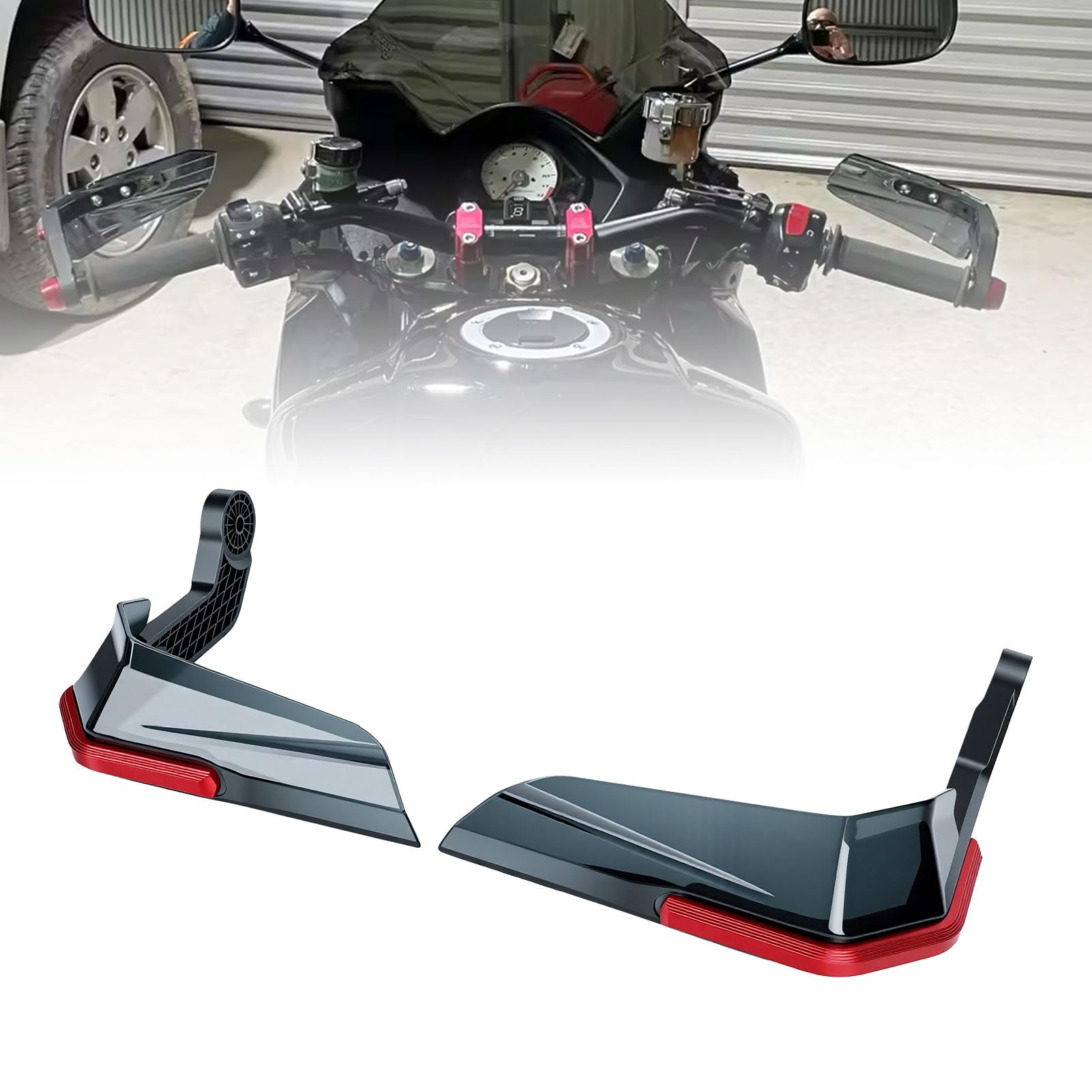 Naroote Osłony Dłoni Motocykla, Wiatroszczelna Osłona Dłoni ze Stopu Aluminium CNC, Zestaw Osłon Motocykla z Uniwersalnym Dopasowaniem, Idealny do Motocykli Terenowych, Quadów i Skuterów, Kierownica