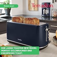 TERRAILLON New Moon hosszú kenyérpirító, 2 extra nagy nyílás, 6 fokozat, 1550W, rozsdamentes acél, kék 2