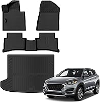 Vista 18 de Auxko Alfombrillas para todo tipo de clima, aptas para Hyundai Palisade 7 y 8 asientos 2020-2024 2025, juego de accesorios de goma de elastómero