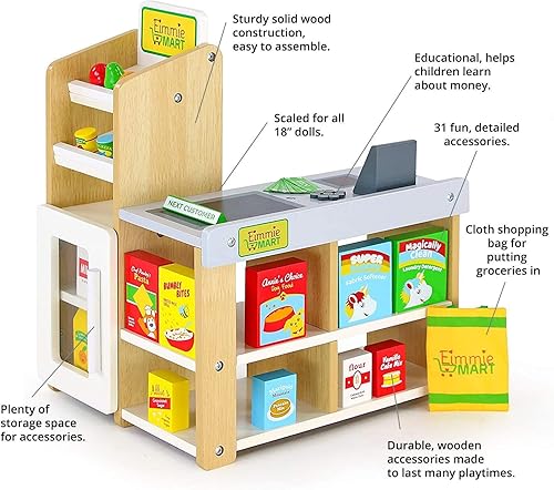 Miniatura 3 de Playtime by Eimmie - Muebles para muñecas de 18 pulgadas (tienda de comestibles)