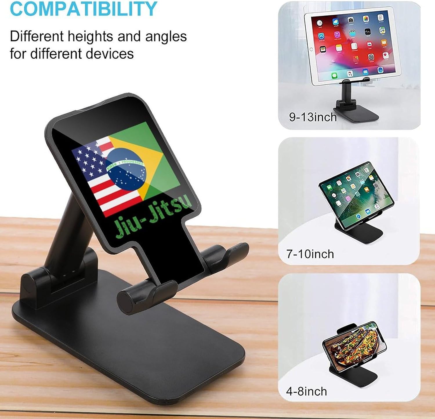 US Brazil Jiu-Jitsu Folding Cell Phone Stand for Desk image 3