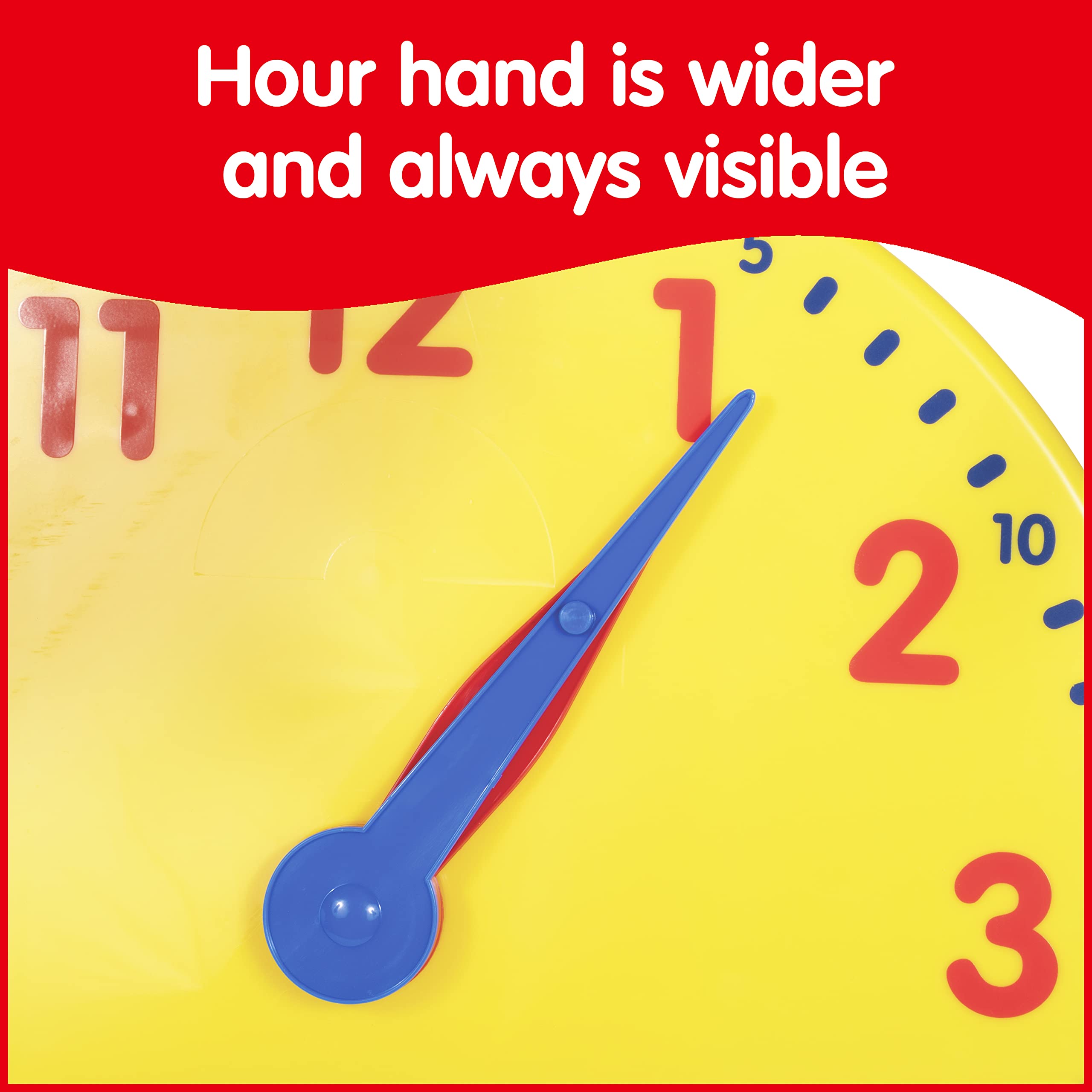 edxeducation Student Clocks - Set of 6 - Clock for Kids Learning to Tell Time - Analog Clocks With Movable Hands to Teach Children Minute and Hour Relationships, Yellow - Image 4
