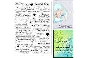 INFUNLY Inspirational Words Clear Stamps, Inkylicious Stamps for Sentimental Holiday Card Making