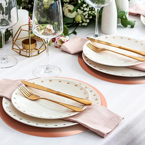 Vista 17 de Tioncy 100 manteles individuales redondos de papel de Navidad, desechables, manteles individuales decorativos para comedor, boda, decoración