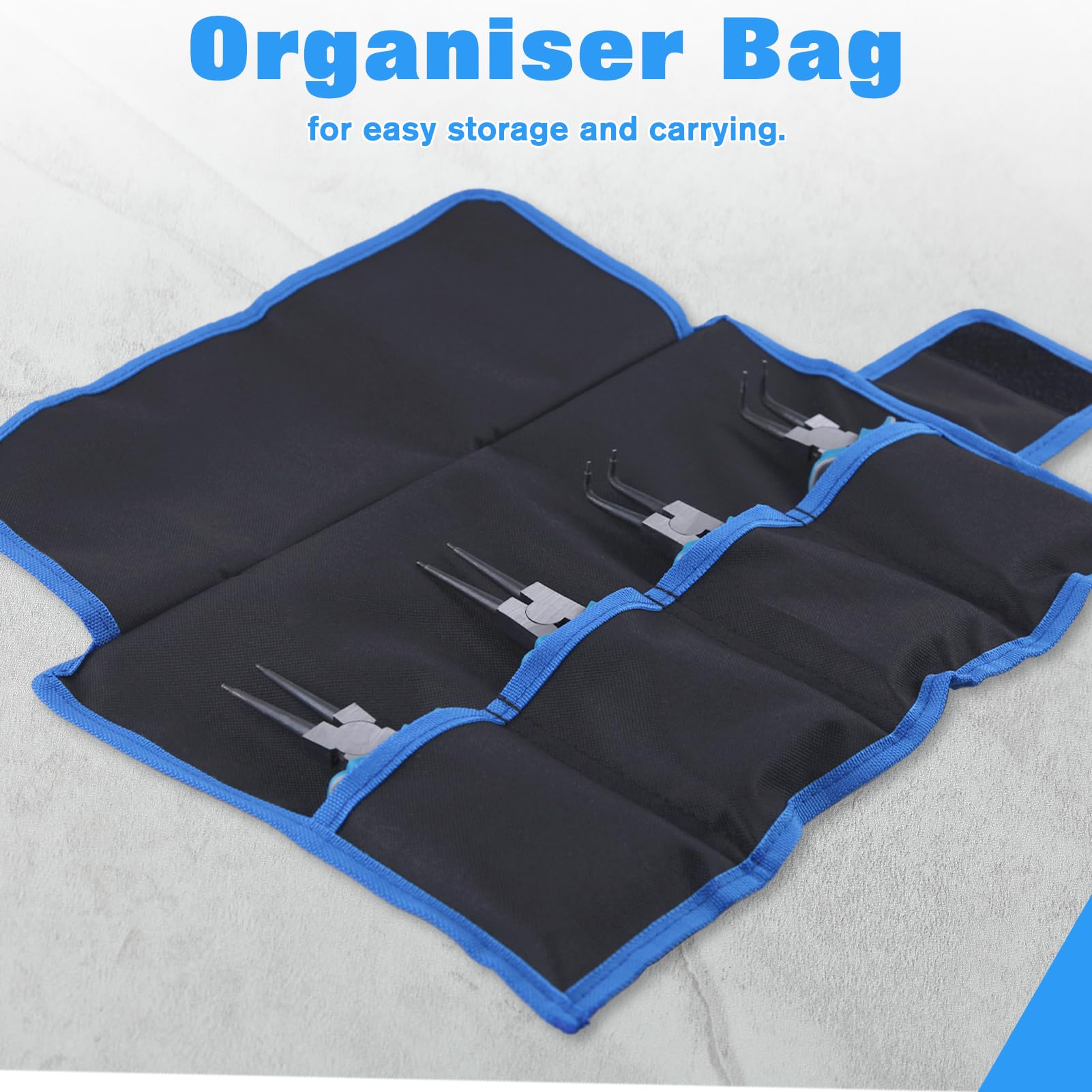 SPEEDWOX Set di 4 pinze per anelli elastici da 17,8 cm, kit di pinze per anelli di tenuta interni/esterni, pinze per anelli di tenuta interni/esterni, con ganascia dritta/piegata, pinze a C per
