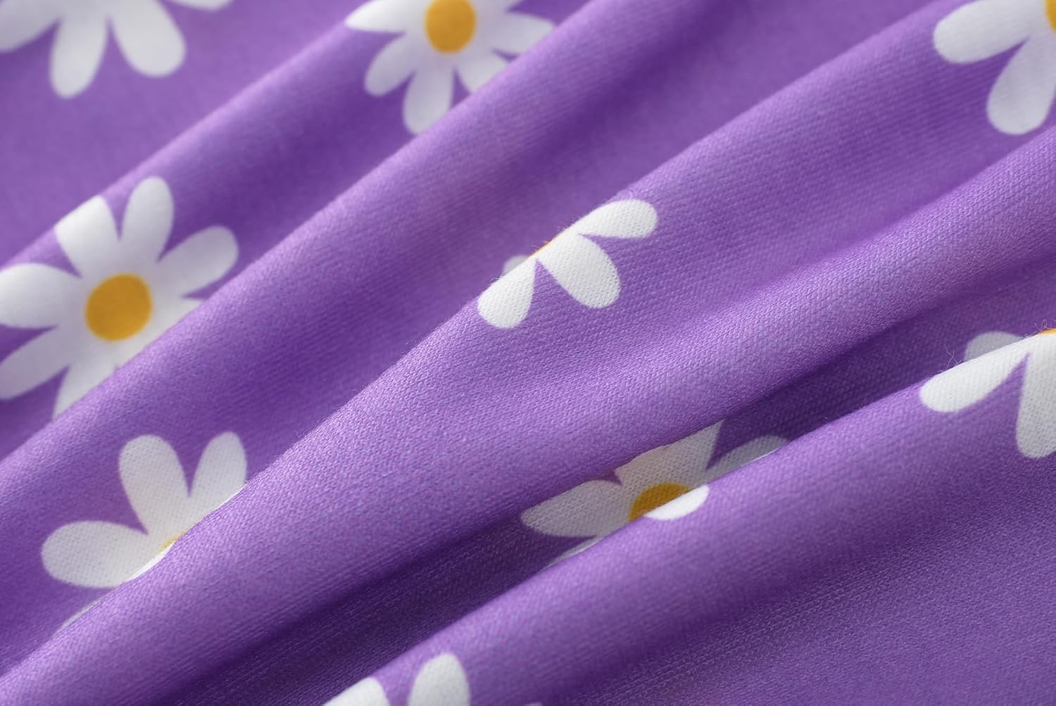 Tie Dye Pajamas for Girls Soft Pandas Daisy Butterfly Big Kids Summer Sleepwear 2-Piece Short Set Size 6-16 - Image 7