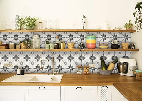 Miniatura 9 de Adhesivos para azulejos Mi Alma, 24 unidades, Talavera, plantillas de pared, calcomanías para despegar y pegar, fácil aplicación, ideal para baño,