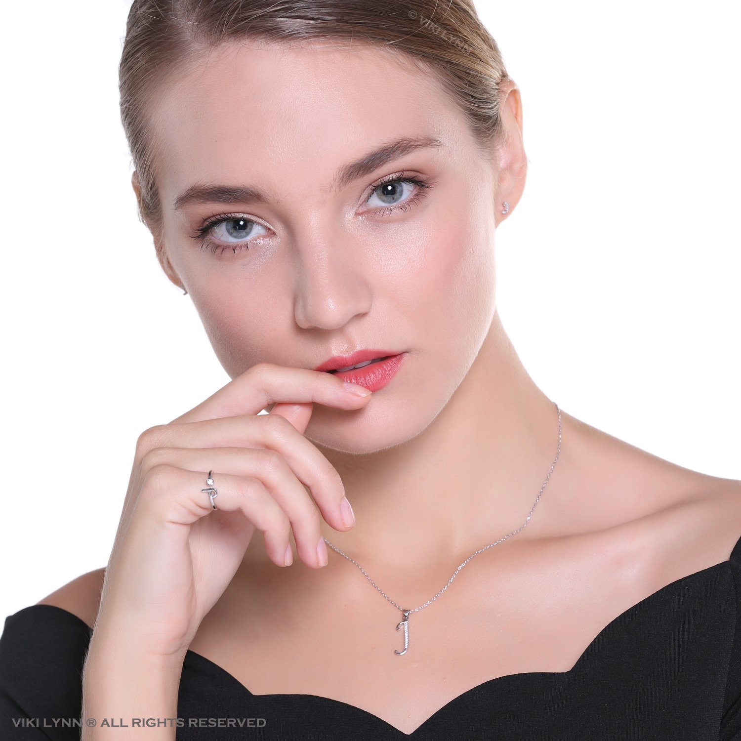 VIKI LYNN Initial Z Necklace For Women – Sterling Silver With CZ, Personalized Alphabet Gift