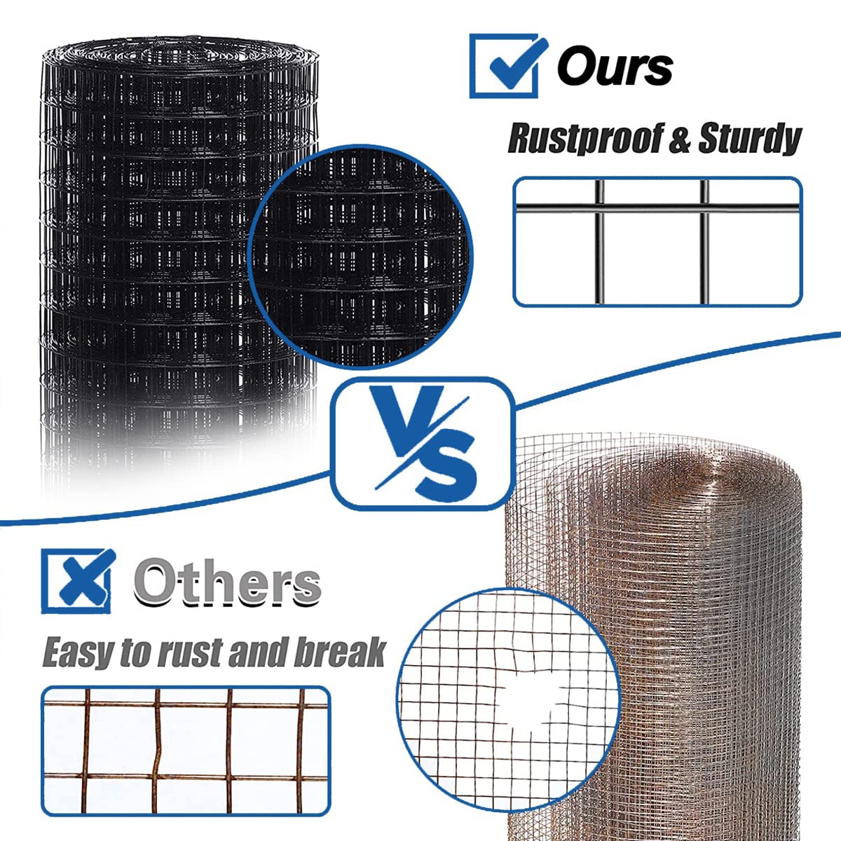 Hardware Metal Wire Roll Vinyl Coated Welded Chicken Wire Mesh Fence 36in×50ft - View #6