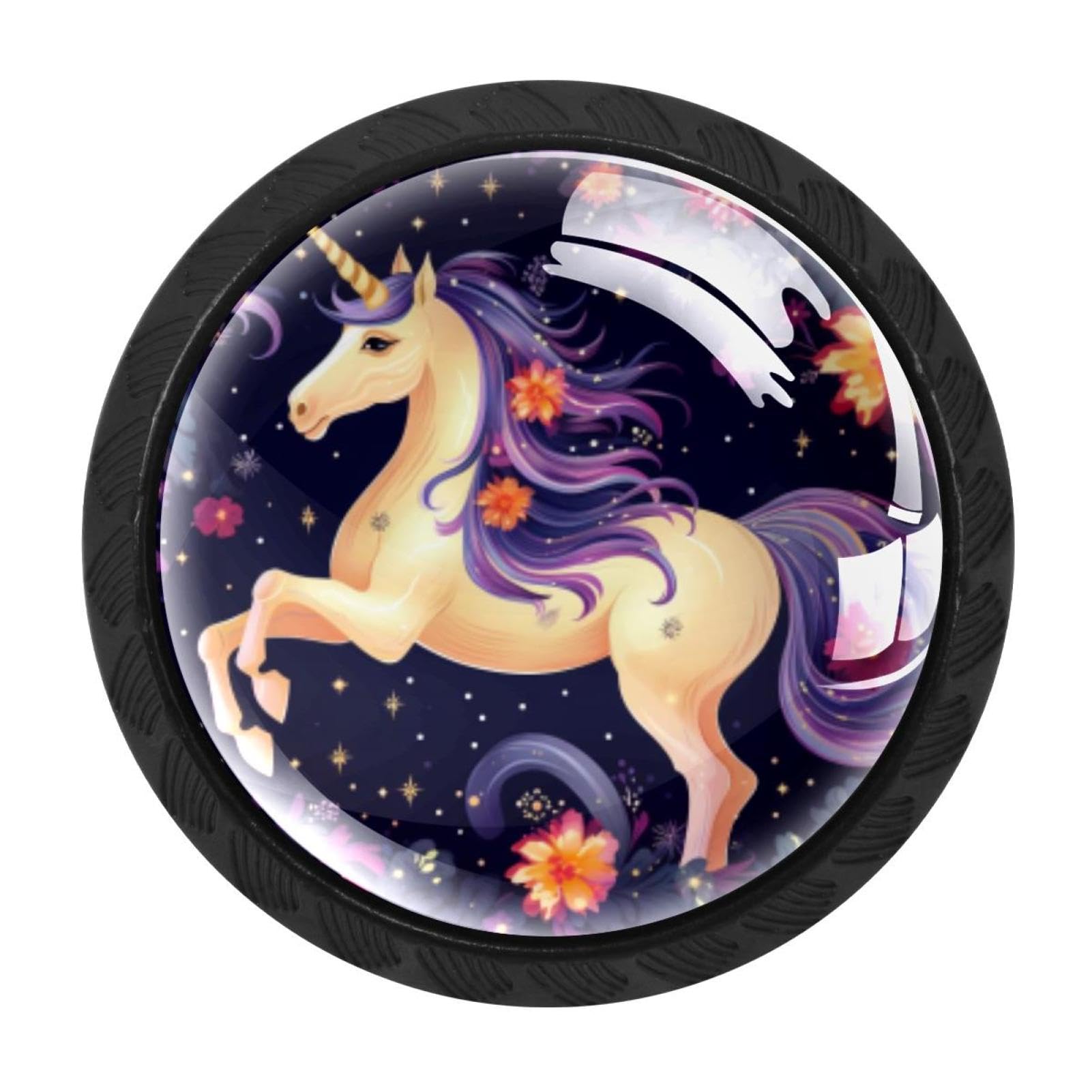 Chenzzzz Multicolored 08 4 Pack Starry Unicorn Drawer Knob Cabinet Hardware