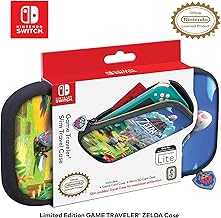 Game Traveler Licensed Nintendo Switch Lite Slim Zelda Case - Protective Vinyl Case with Loop Handle and Game Case Storage - Nintendo Switch