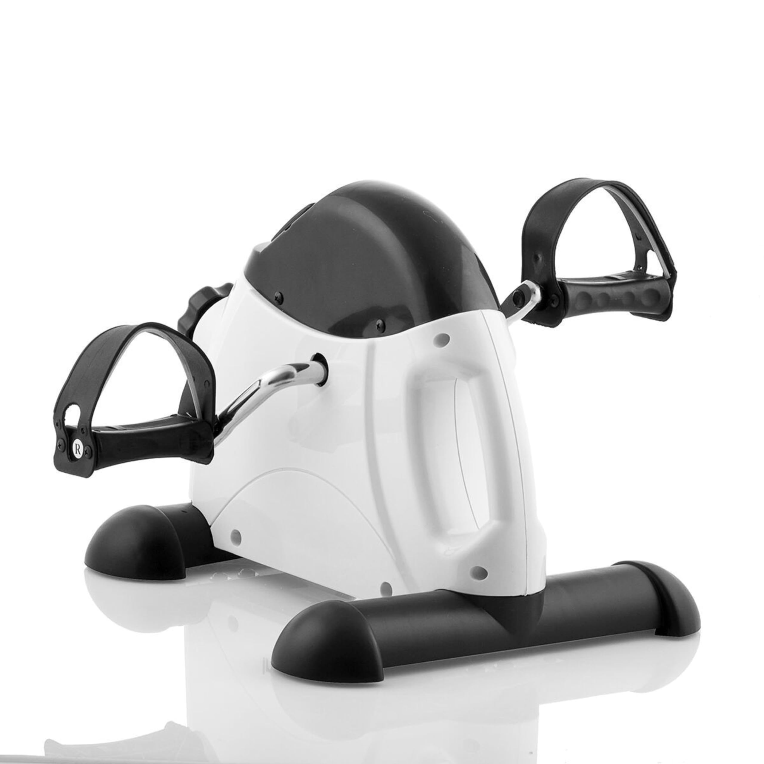 Pedaliera Riabilitazione Braccia/Gambe con Display LCD, Resistenza Regolabile, Mini Cyclette da Scrivania, Pedaliera Per Anziani, Base Stabile Antiscivolo, Pedali XL Antiscivolo, Grigio