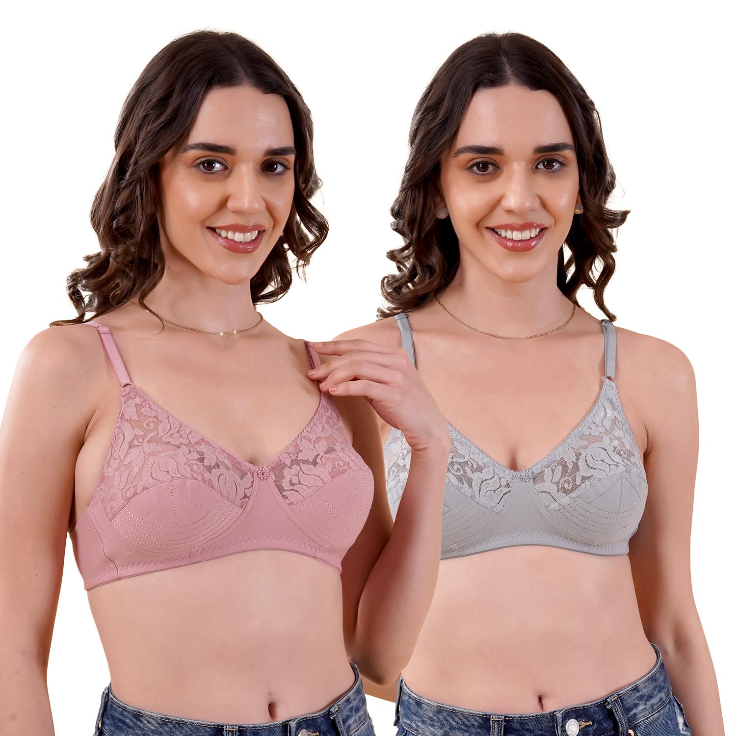 kalyani Deepali Non Padded Cut & Sew Cups Everyday Lace Bra-picture-38
