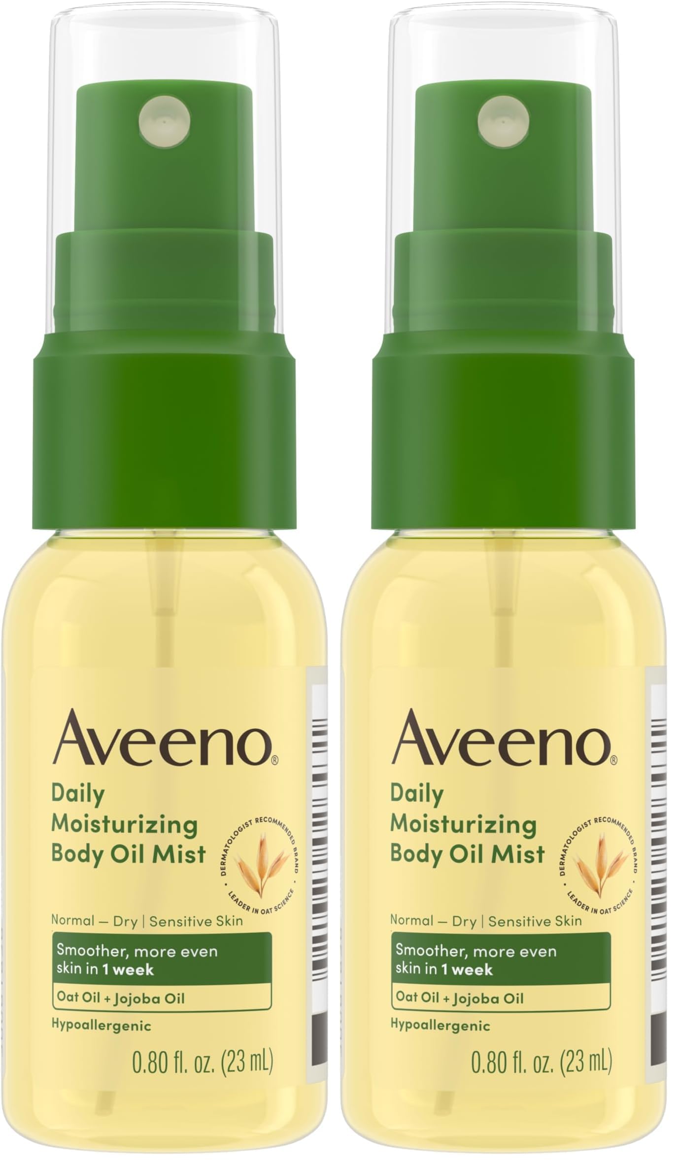 Aveeno Daily Moisturizing Body Oil Mist, Oat Oil & Jojoba Oil, 0.8 fl. oz (Pack of 2)