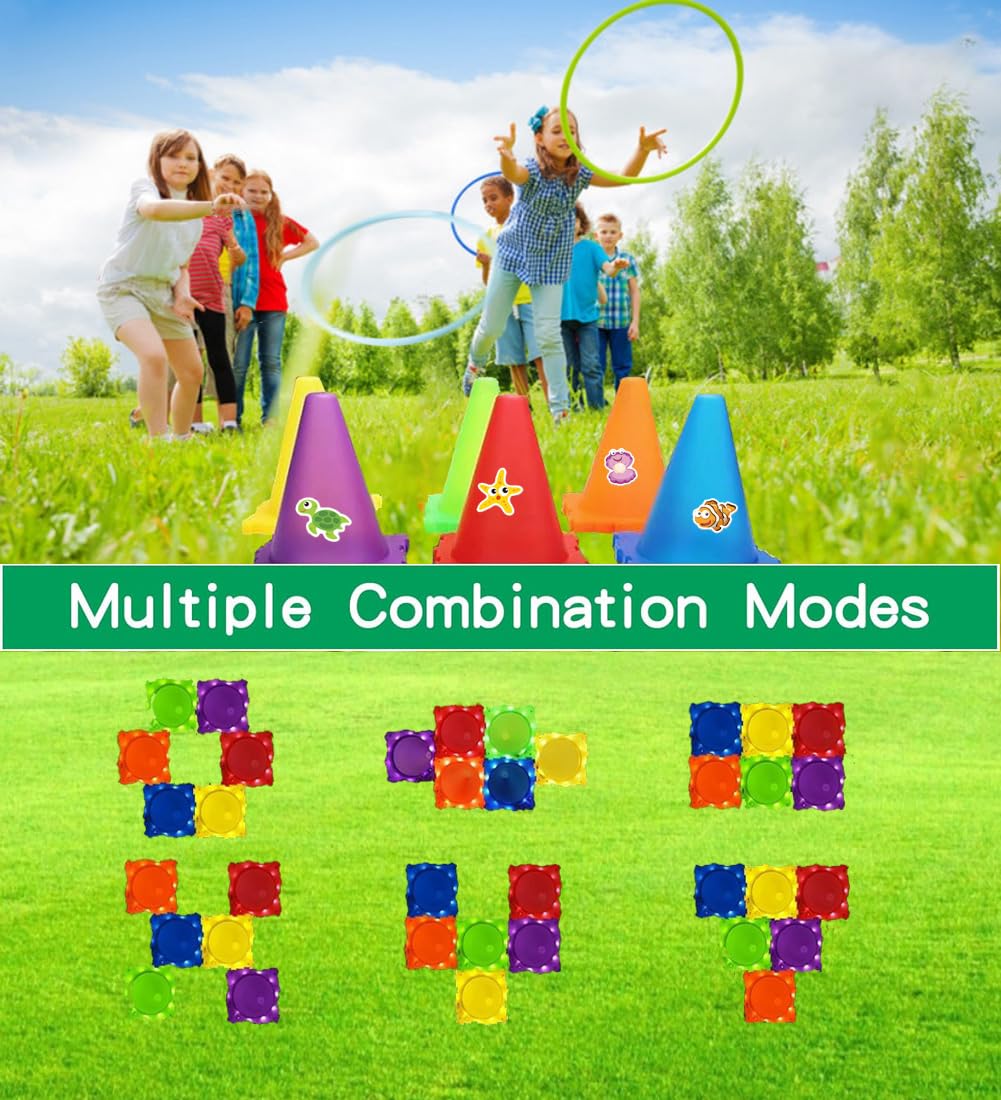 Jeu De Lancer D'anneaux En Corde - 6 Anneaux - Pour Jardin, Plage, Fête - Développe Adresse Et Coordination