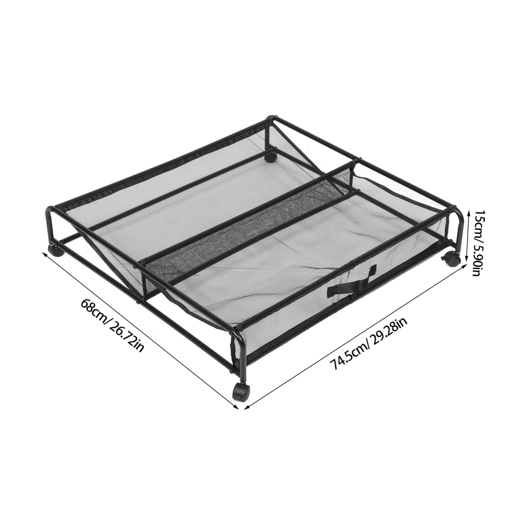 VALICLUD Contenitore Portaoggetti Sotto Letto con Ruote, Organizzatore per Scarpe e Vestiti in Ferro e Plastica Riutilizzabile, Salvaspazio per Camera da Letto