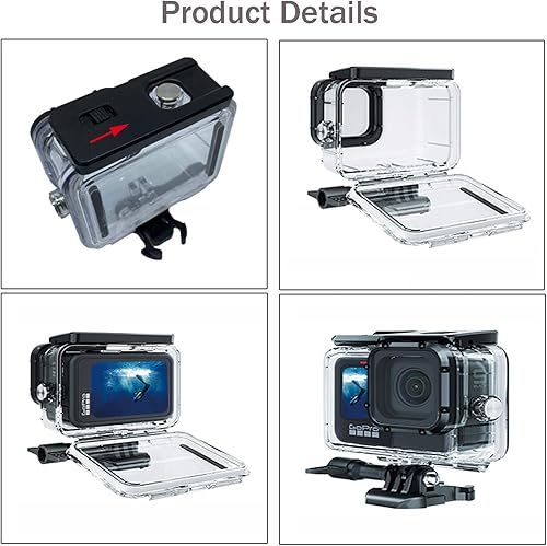 Miniatura 5 de Funda impermeable para Gopro Hero 11 10 9 accesorios, SRUIM Submarino Buceo 50 M164 pies Carcasa protectora para cámara de acción Go Pro Hero11 con