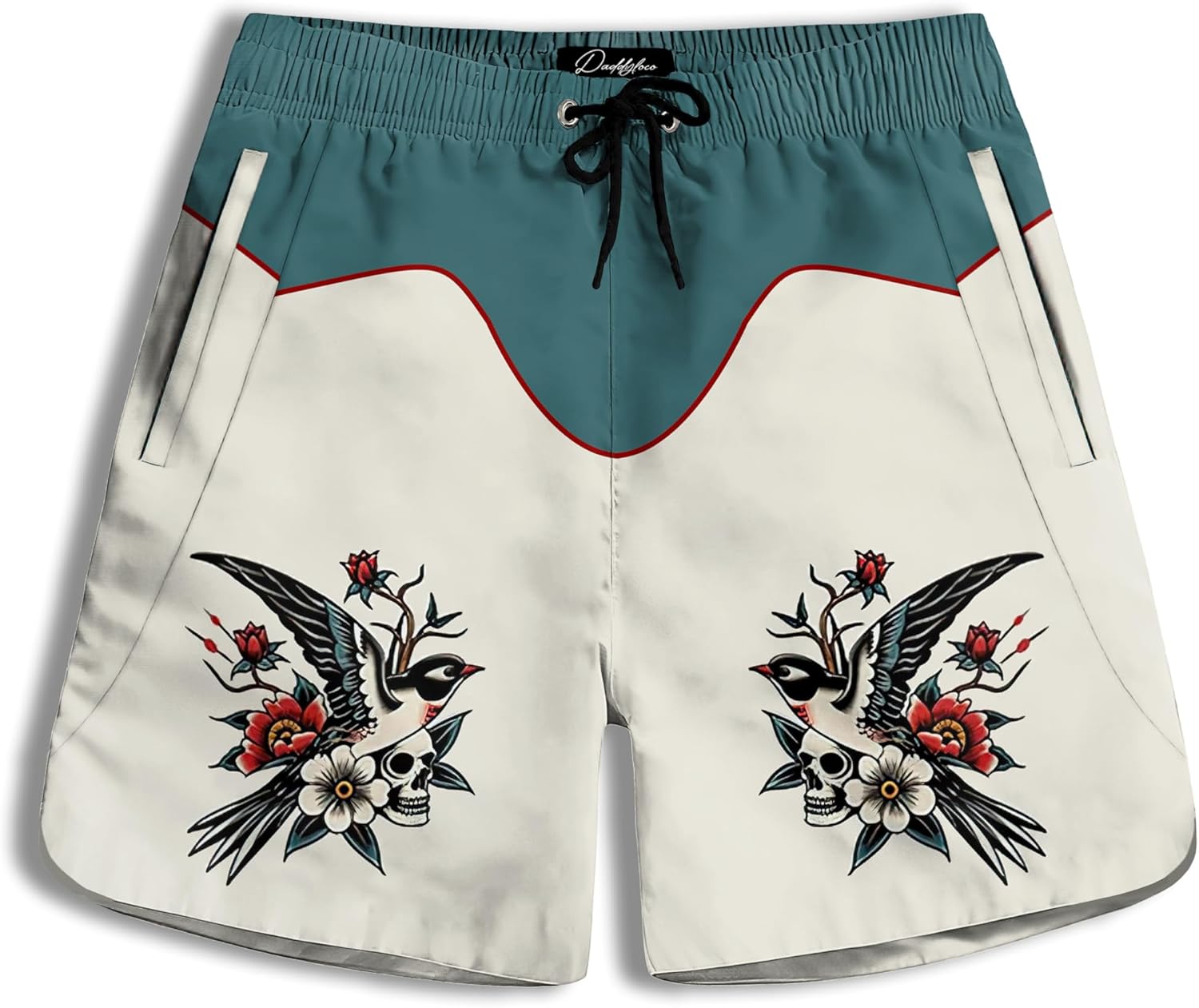 Men's Beach Shorts, Animal Beach Print, Tropical Hawaiian Style, Quick Dry Board Shorts for Summer, Vacation, Pool Beach Wear