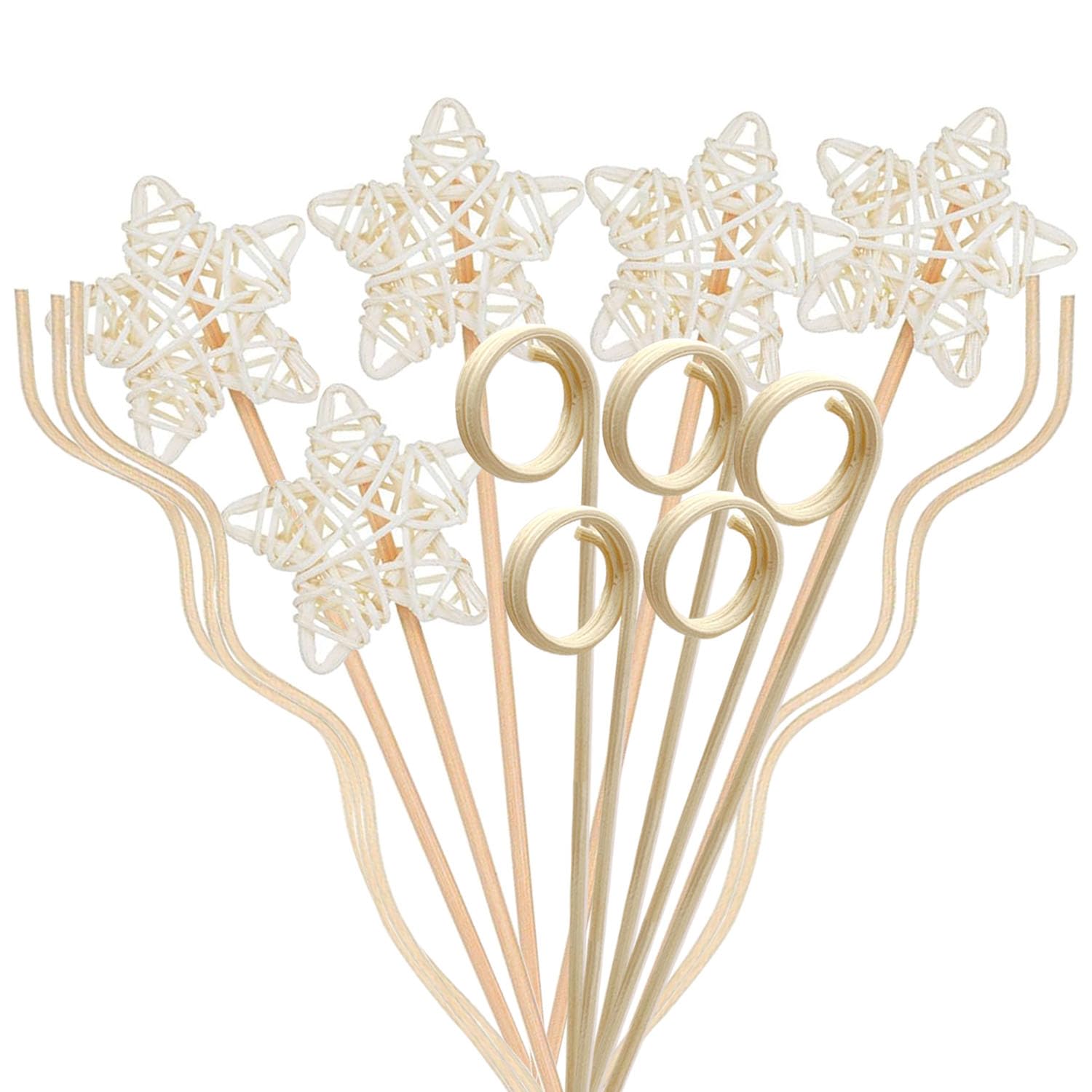 SKYPRO Reed Diffuser Sticks - 15PCS Rattan Reed Diffuser Sticks Natural Rattan Wood Essential Oil Diffuser Sticks, Keep Fragrance Scent for Home,Bedroom, Office, Decor
