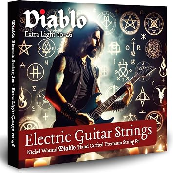 Diablo 10-46 Light Electric Guitar Strings, Nickel Wound Full Pack/Set 10s 10-46 Gauge
