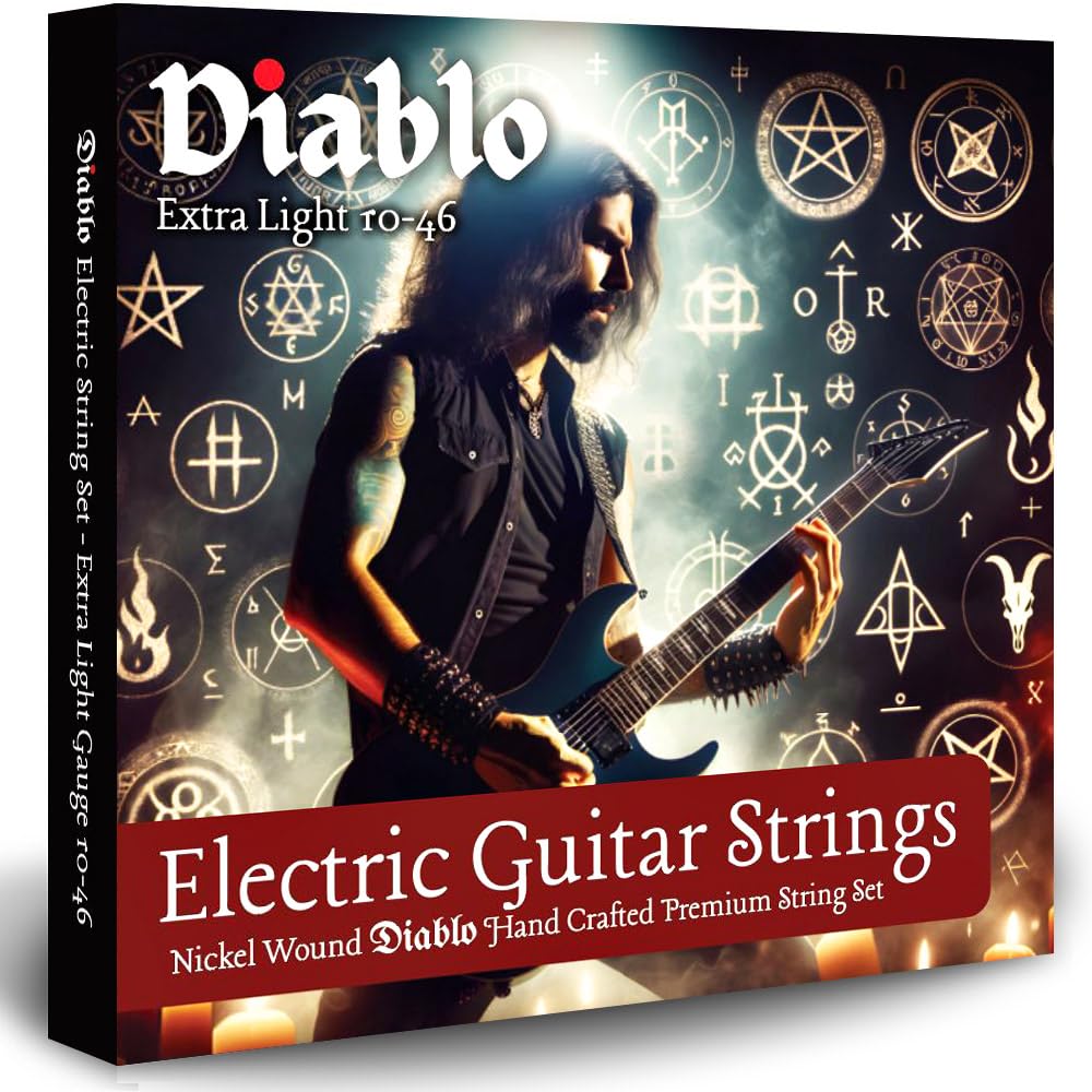 Diablo 10-46 Light Electric Guitar Strings, Nickel Wound Full Pack/Set (10s) 10-46 Gauge