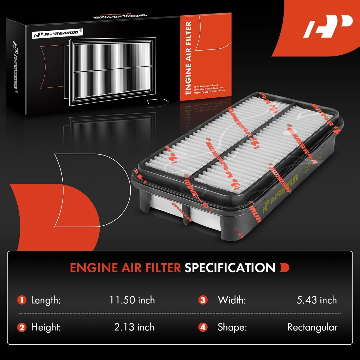 A-Premium 2-PC Engine Air Filter Compatible with Chevrolet Tracker 1998 & Suzuki Sidekick 1992-1998, X-90 1996-1998 & Geo Tracker 1994-1997 & Pontiac Sunrunner 1995-1997, 1.6L, Replace# 1378058BS0