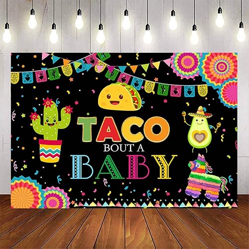 Avezano Taco Bout a Baby - Telón de fondo para fiesta mexicana, baby shower, anuncio de embarazada, género neutro, suministros para cabina de fotos,