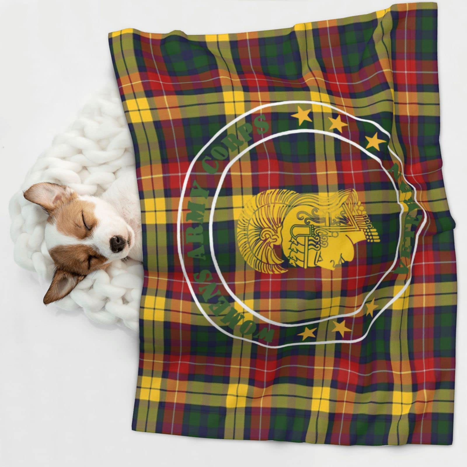 Womens Army Corps Veteran Soft and Cozy Pet Blanket for Dogs and Cats - Versatile and Comfortable Medium