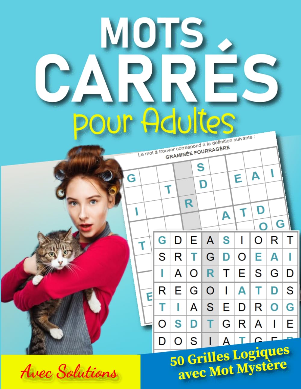 MOTS CARRÉS pour Adultes: Jeux de Lettres | Jeux de Réflexion Inspirés du Sudoku | Trouvez le Mot Mystère Caché dans Chaque Grille | livre de Jeux pour adultes