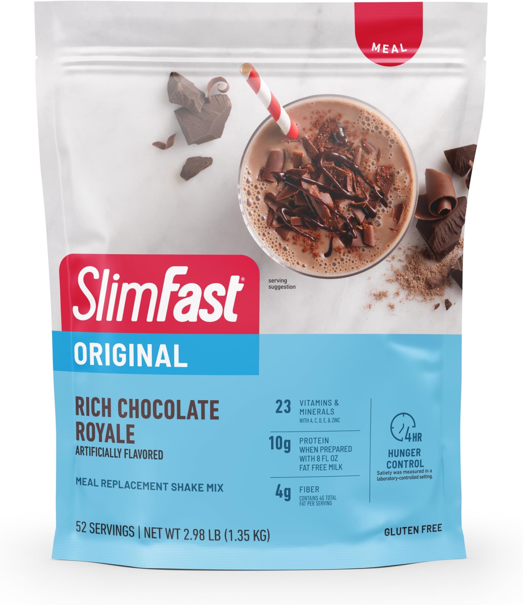 Meal Replacement Powder, Original Rich Chocolate Royale, Shake Mix, 10g of Protein, 52 Servings