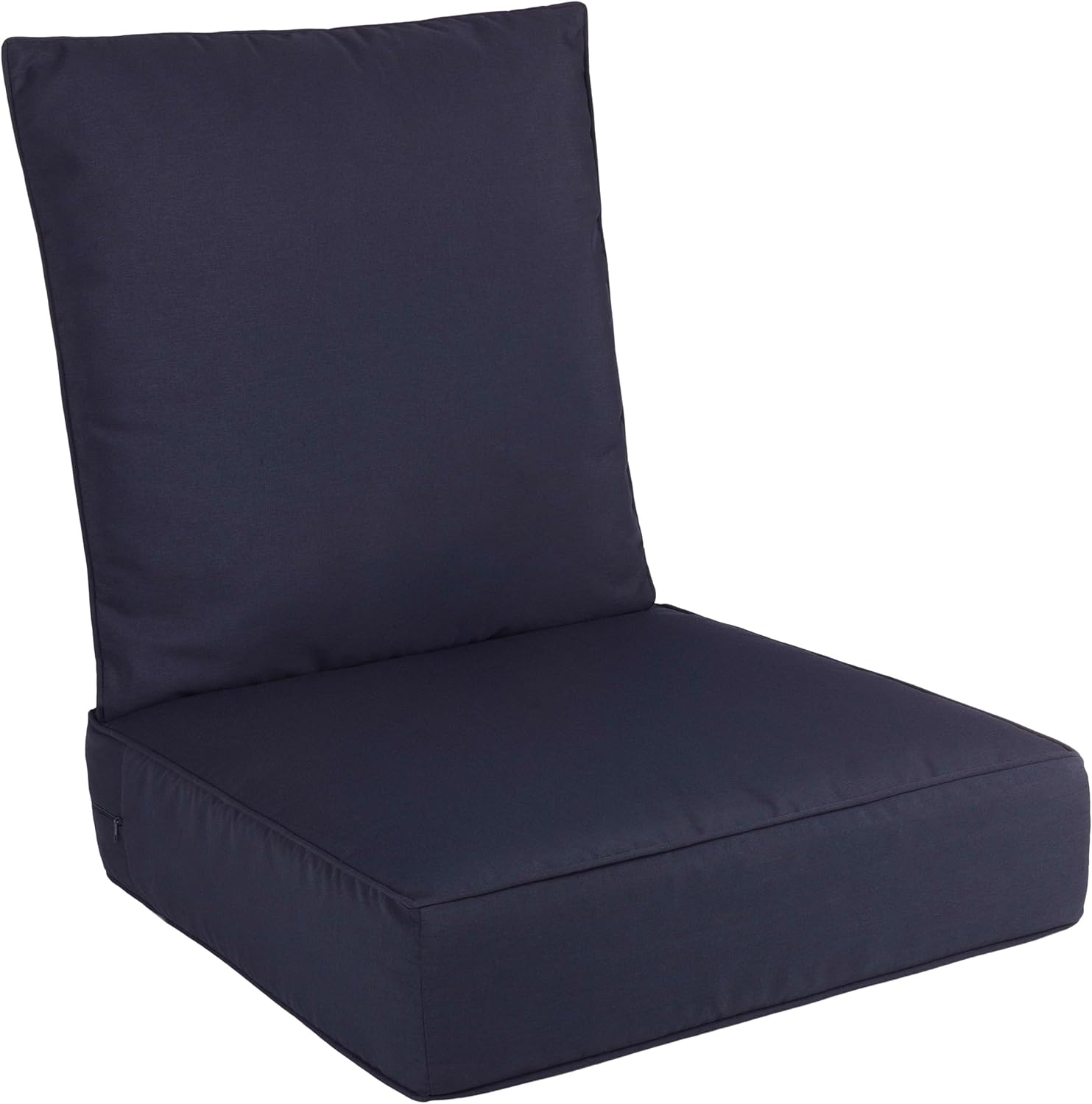 Lavish Home Outdoor Cushion - 24x24 Outdoor Chair Cushions with Sun and Water-Resistant Removable Covers - Memory Foam Patio Cushions (Gray)