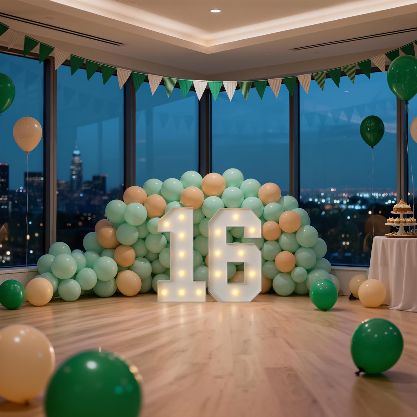 Letrero grande de cartón de espuma con 15 números iluminados de 2.3 pies, 15 números de marquesina, decoración de fiesta de cumpleaños de quinceañera