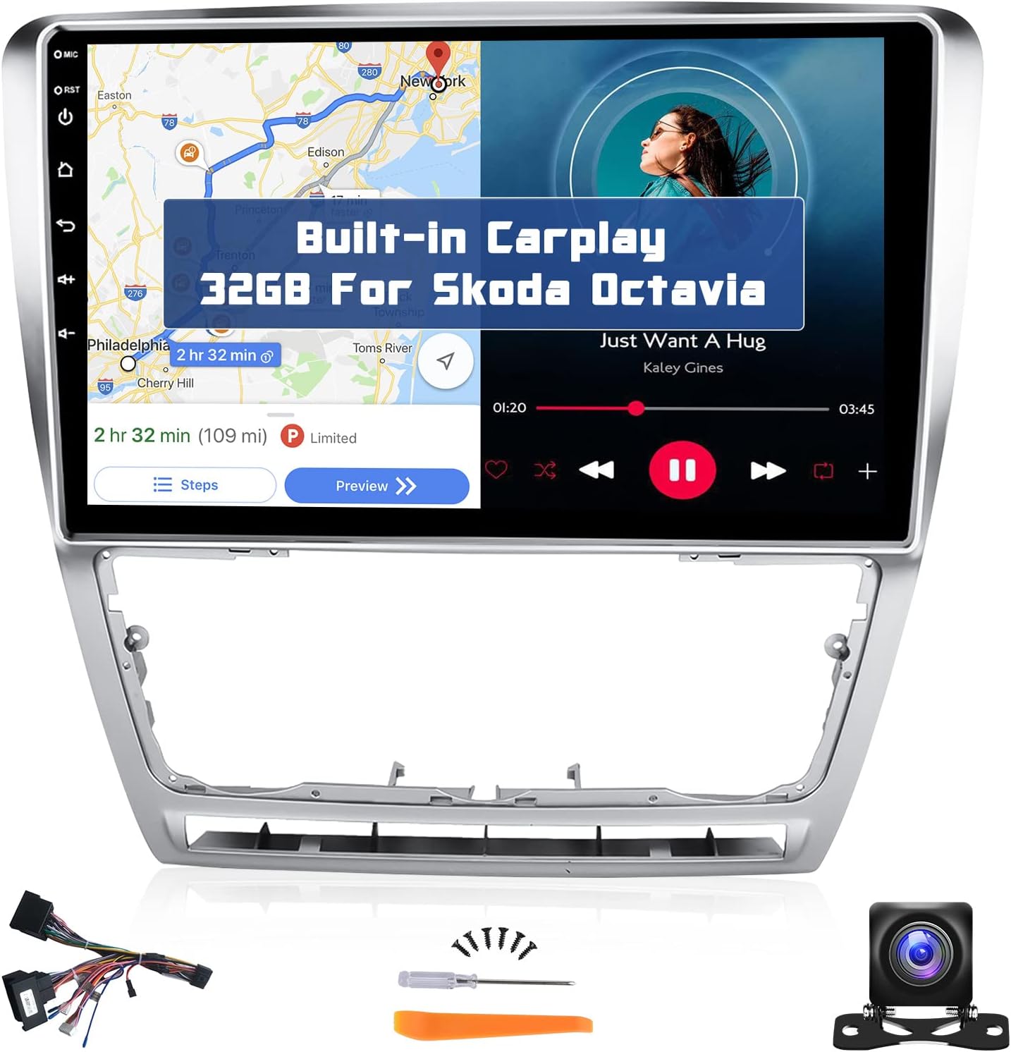 CAMECHO Android 10 Autoradio mit Navi für VW Golf 5 Golf 6,Doppel Din
