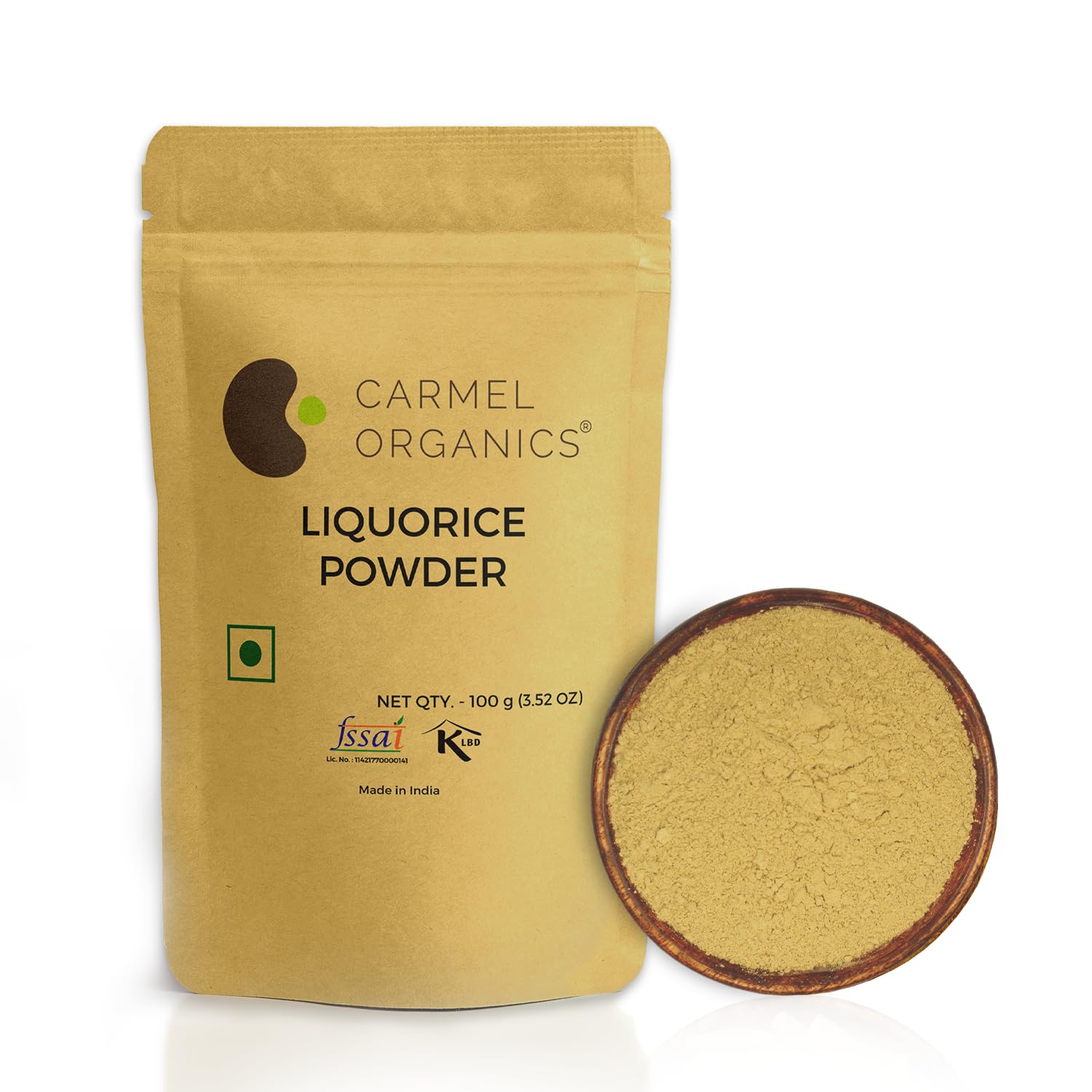 CARMEL ORGANICS Liquorice(Mulethi) Root Powder (100 Grams) | Yashtimadhu Powder for skin and hair care | Non-GMO | glycyrrhiza glabra/licorice| No Added Preservatives