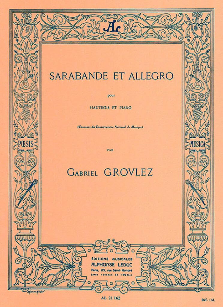 Gabriel grovlez: sarabande et allegro for oboe and piano