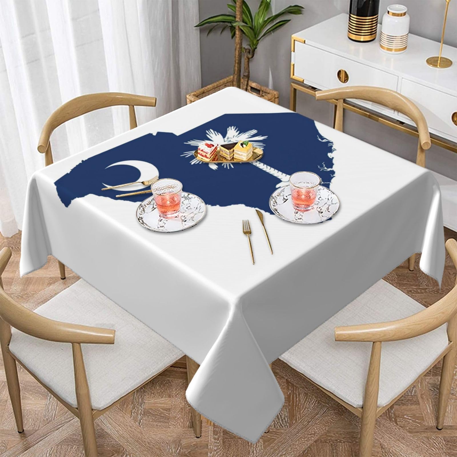 Nappe carrée Caroline du Sud douce et lisse pour sublimer votre table de Noël
