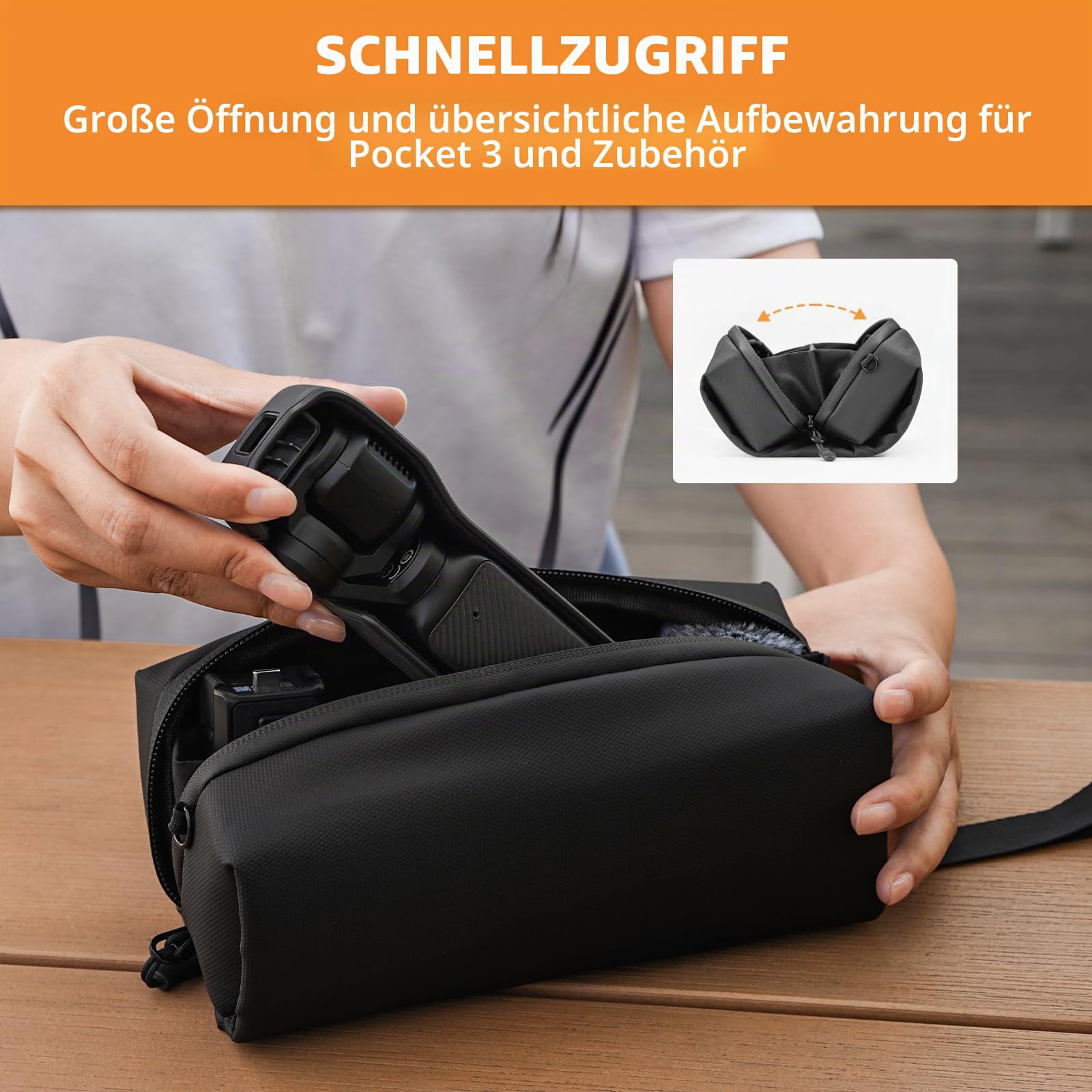 Pocket 3 Tasche für DJI Osmo Pocket 3, Tragetasche Aufbewahrungstasche Schutzhülle, Schultertasche Case, Handtasche für DJI Osmo Pocket 3 Creator Combo Kamera Zubehör