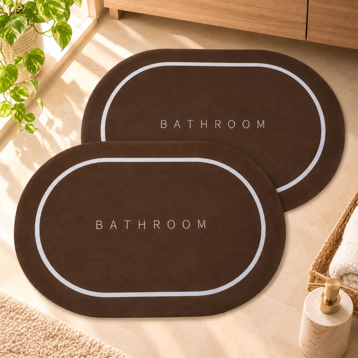 Grey Gold Kitchen Mats - Set of 2 -17