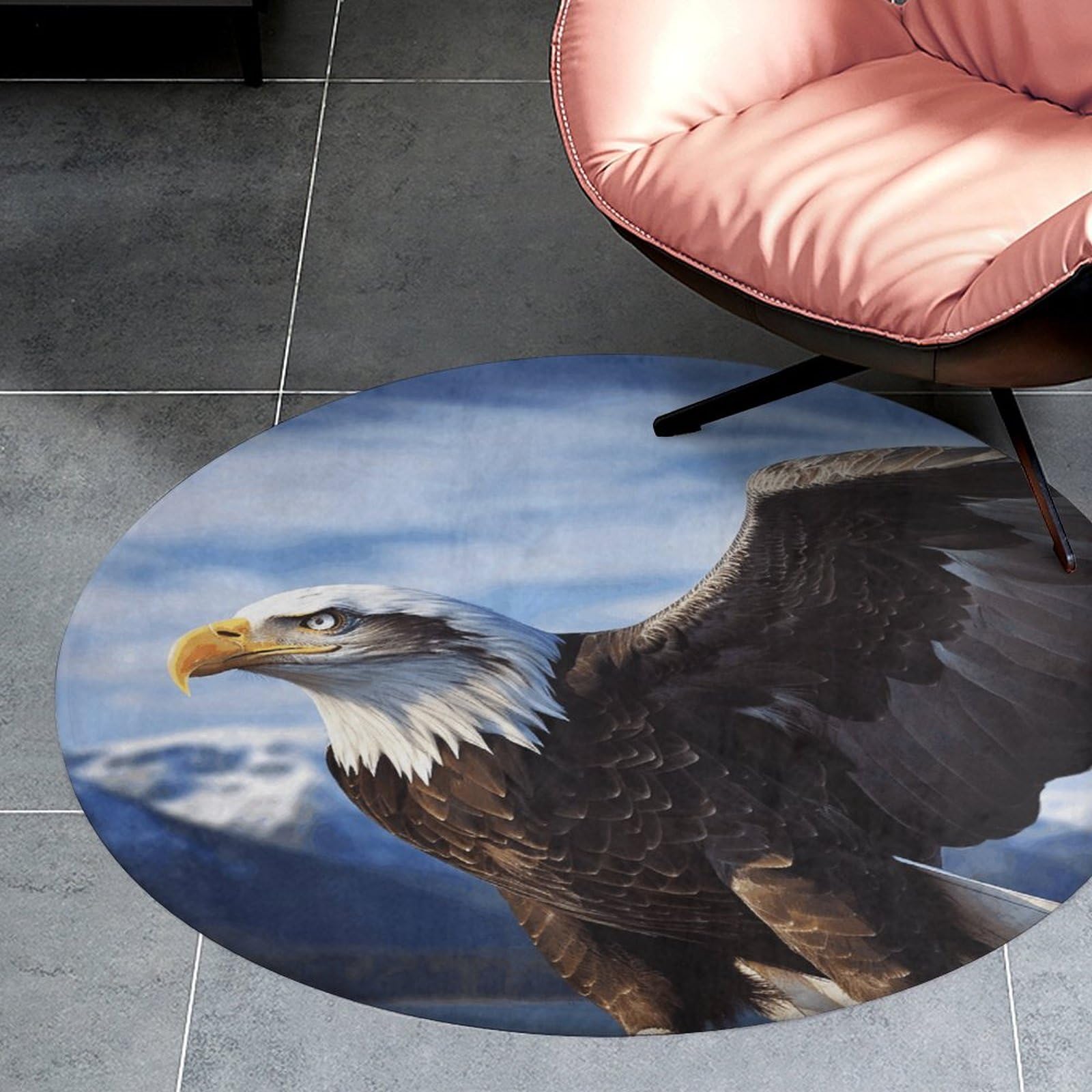 Tapis de chambre antidérapant rond velours pour sol glissant