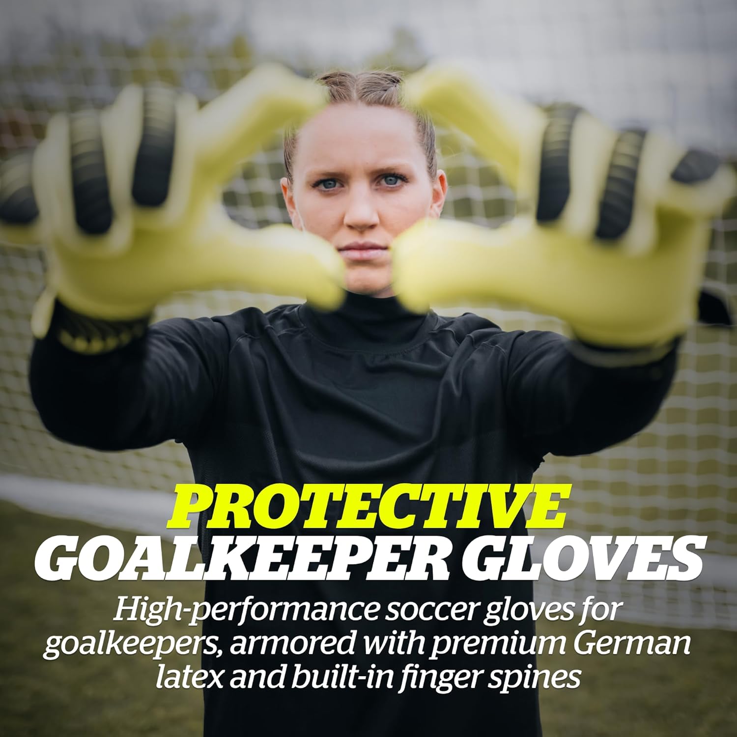 Storelli Silencer Goalkeeper Gloves, with Removable Finger Spines, High-Impact Hand Protection, Soccer Accessories