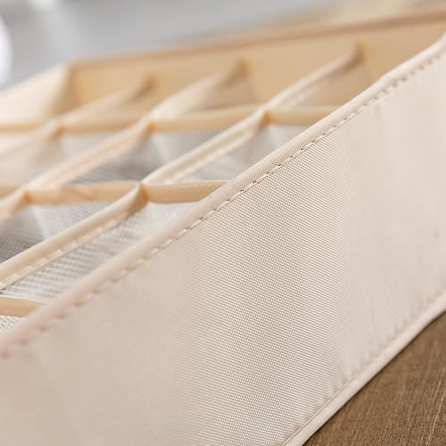 Miniatura 5 de Caja divisora de cajones organizadora de ropa interior, 7, 16 y 24 compartimentos, almacenamiento plegable para calcetines, brasieres y corbatas,