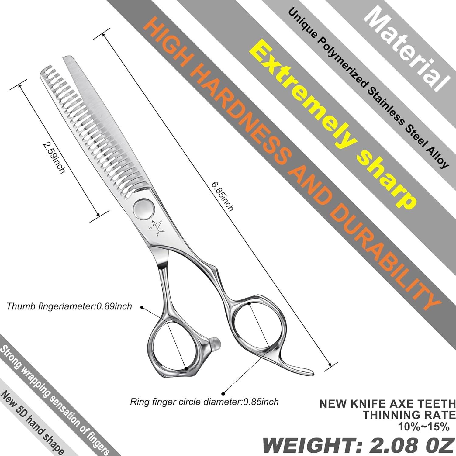 High-end Professional Hair Cut Thinning Scissors Hair Cutting Teeth Shears Barber Hairdressing Texturizing Scissor Extremely Very Sharp 6 Inch Stainless Steel Alloy For Men Women Salon& Home