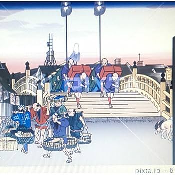 立体絵画の「東海道日本橋の大名行列」 東海道日本橋の大名行列