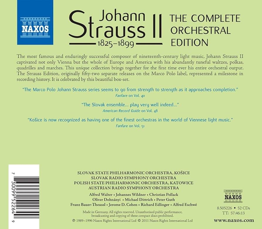 Amazon.co.jp: ヨハン・シュトラウス 2世:管弦楽作品全集(52枚組