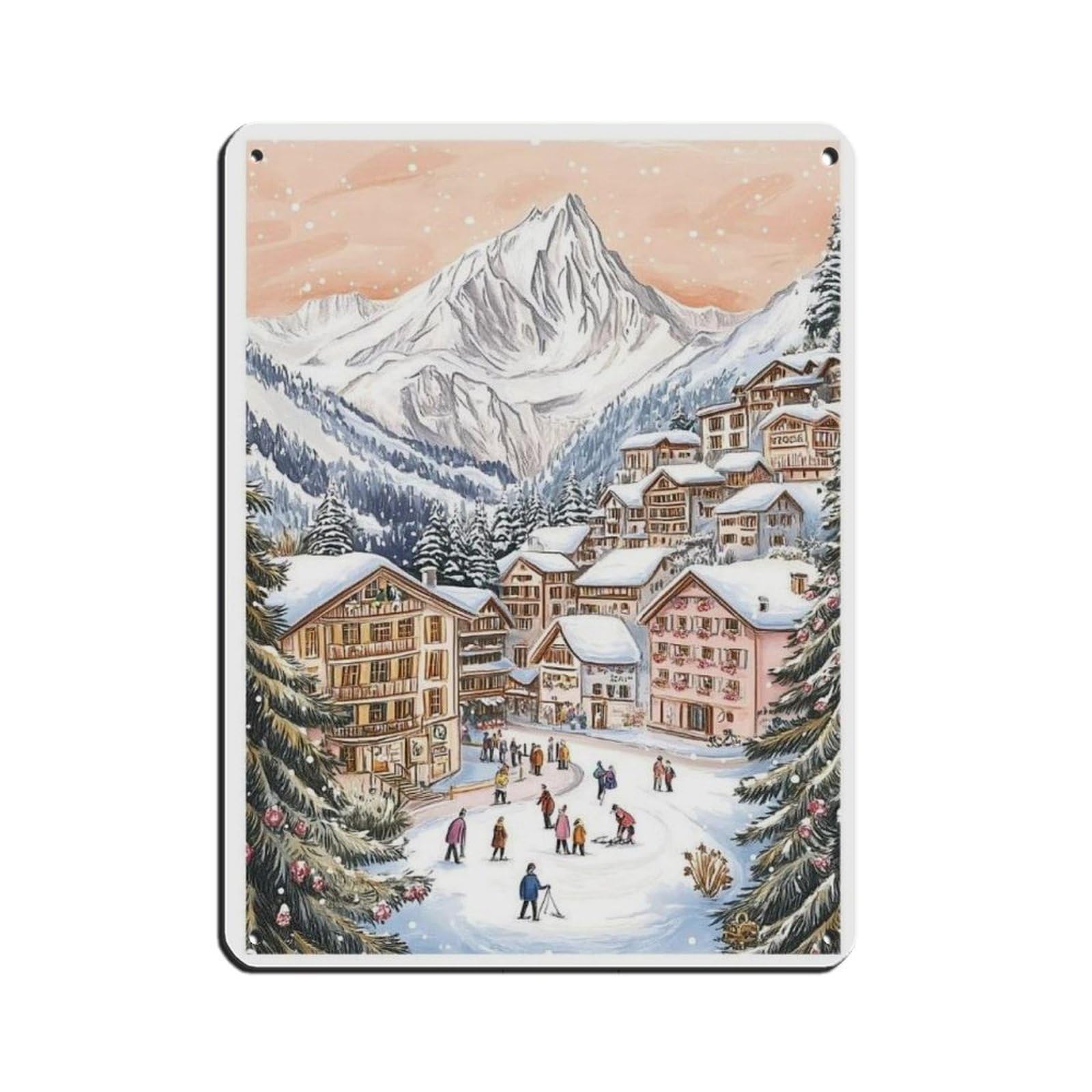 Lxwnze 30L X 40W Cm Chamonix Poster, Chamonix Art, Travel Poster Tin Sign Vintage Metal Pub Club Cafe Bar Home Wall Art Decoration Poster Retro 12X16inch(30X40cm)