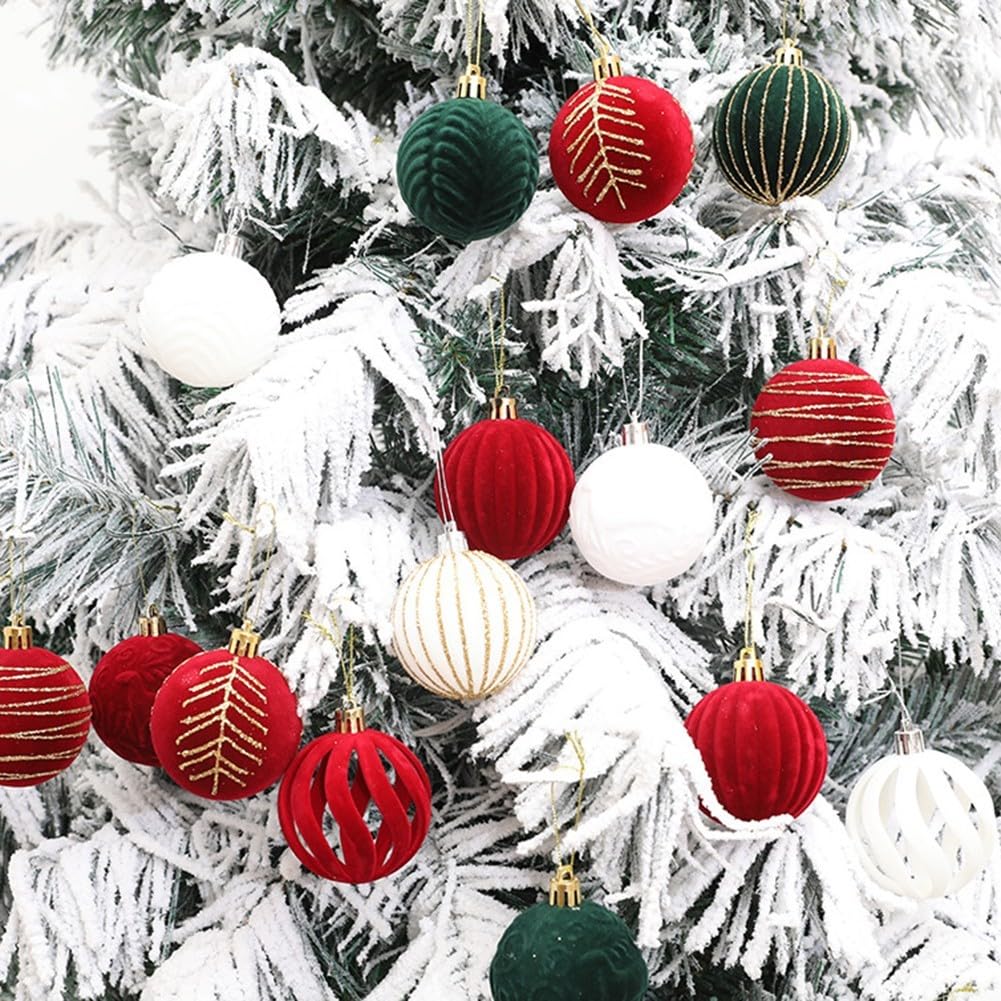 Lot De 12 Boules De Noël 6 Cm - Décorations Sapin Vertes - YUANGANG Ornements Arbre De Noël Réutilisables