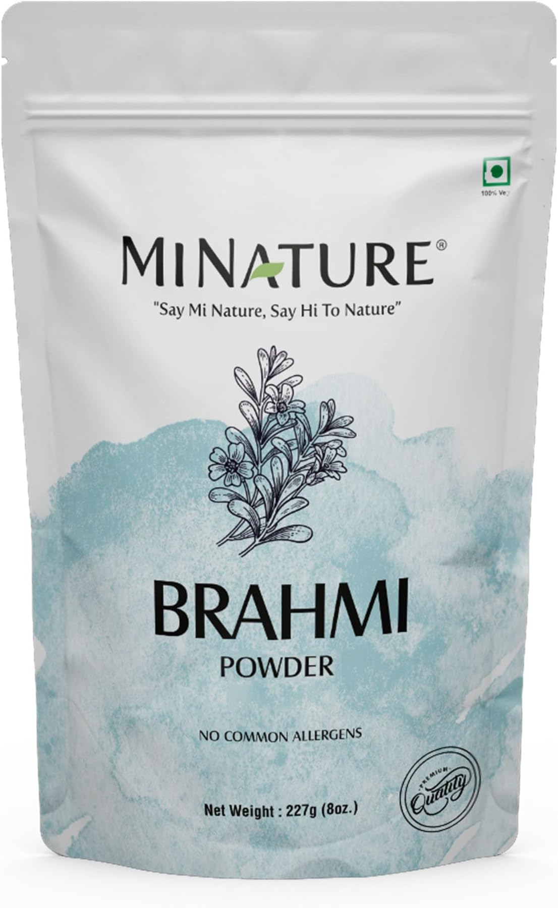 mi nature Organic Brahmi Leaves Powder (Bacopa Monnieri) - 227 g / 8 OZ / 1/2 lb | 100% Natural & Pure Hair Conditioner | Vegan