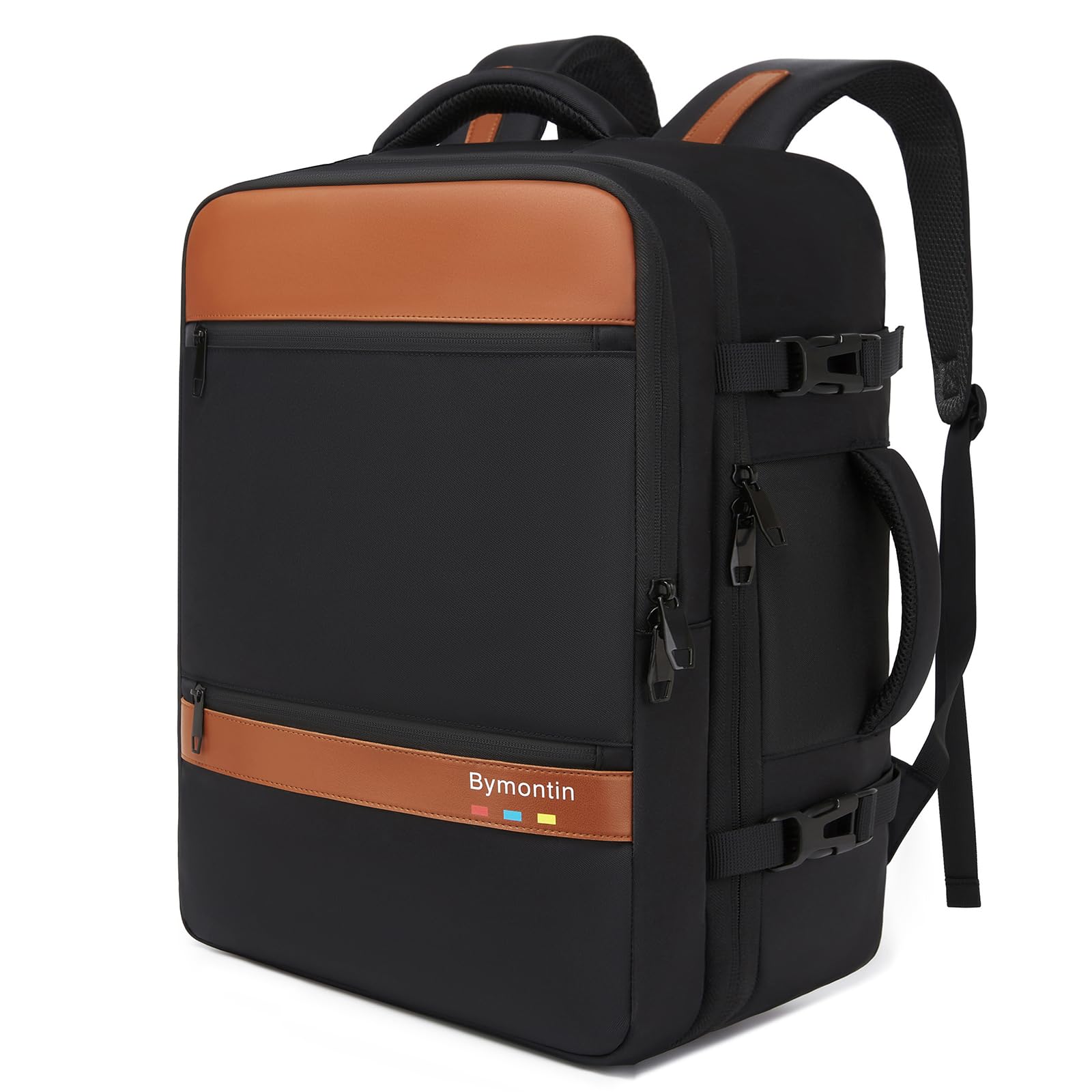 Bymontin Smart Suitcase-style Laptop Backpack, 25L / 35L Practical Travel Bag for Work, Leisure & Flight, Luggage-Style Commuter Pack (Black, 25L)